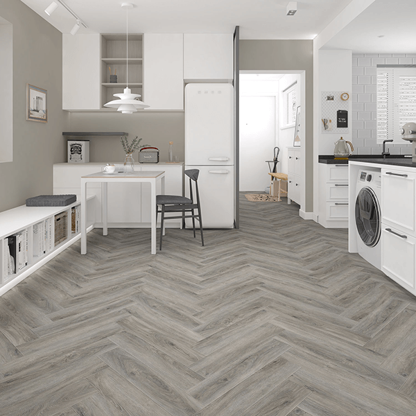 Clever Click Concord Ash Herringbone Flooring 125mm x 625mm x 5.5mm ( Coverage per box 1.56²) image